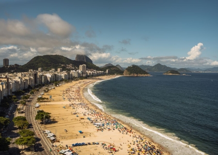 Rio de Janeiro beach. View from a height. High quality photo